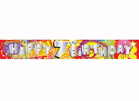 Click to view product details and reviews for Happy 7th Birthday Holographic Foil Banner 274m.