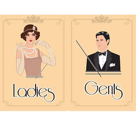 Click to view product details and reviews for 1920s Themed Toilet Signs Ladies Gents.