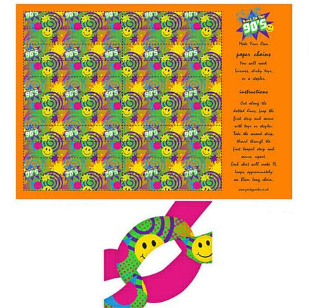 90s Themed Paper Chain Kit A3 Card