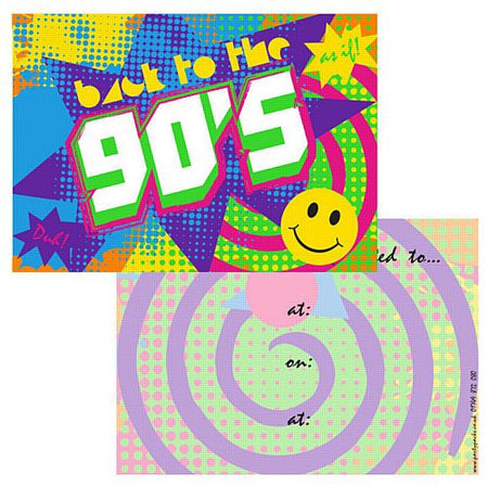 Click to view product details and reviews for 90s Themed Invites Pack Of 8.