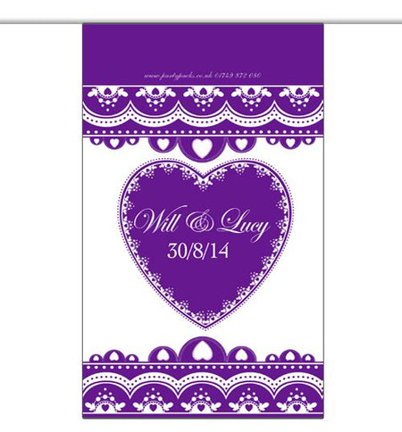 Click to view product details and reviews for 10m Personalised Hearts Interior Bunting Purple.