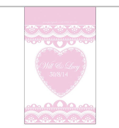 10m Personalised Hearts Interior Bunting Pink