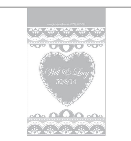 10m Personalised Hearts Interior Bunting Silver