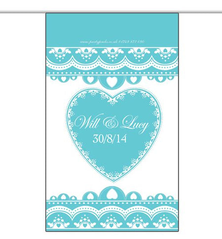 10m Personalised Hearts Interior Bunting Teal