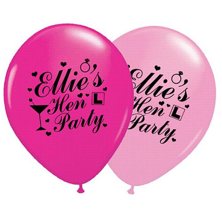 Add Your Name Personalised Balloons Pack Of 50 Hen Party