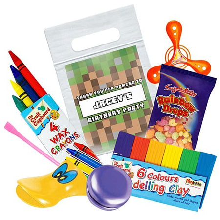 Click to view product details and reviews for Pixel Blocks Personalised Clear Sealable Bag With Contents.