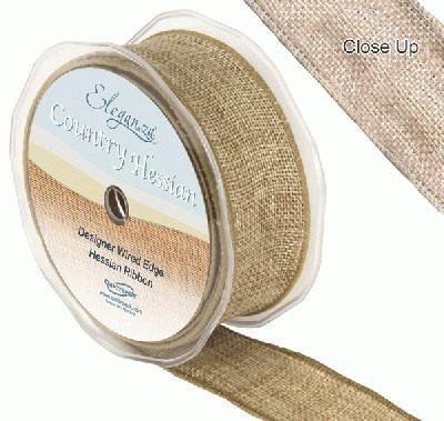 Click to view product details and reviews for 10m Roll Of Wired Hessian Ribbon 38mm Wide.