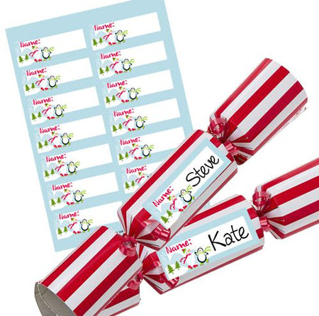 Winter Wonderland Personalised Christmas Cracker Labels Sheet Of 14