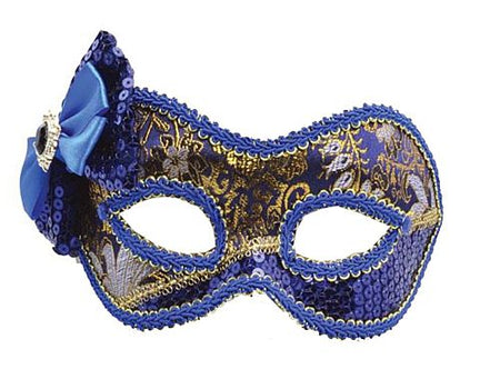 Blue And Gold Mask With Bow