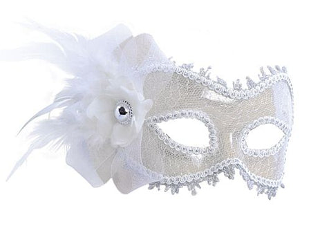 White Transparent Mask With Side Feather