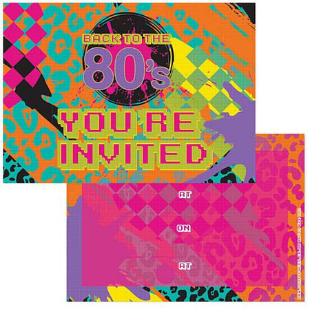 Click to view product details and reviews for Back To The 80s Invites Pack Of 8.