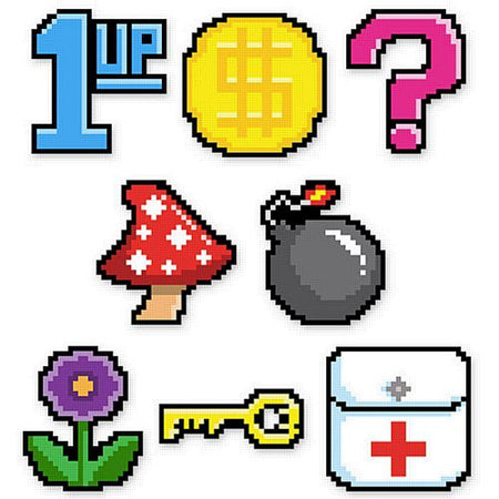 Mini 8 Bit Cutouts 11cm Pack Of 10