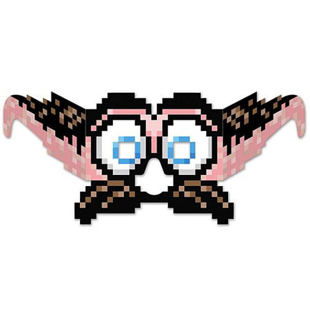 8 Bit Pixel Moustache Eyes Glasses