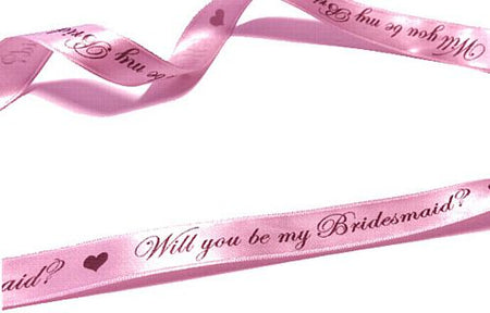 Click to view product details and reviews for Pale Pink Will You Be My Bridesmaid Ribbon 15mm Per Metre.