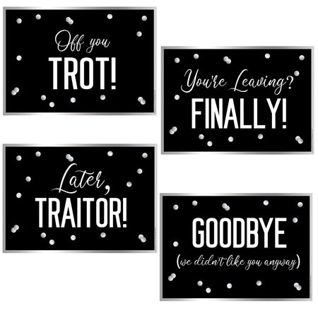 Funny 'You're Leaving' or Retirement A3 Posters - Pack of 4