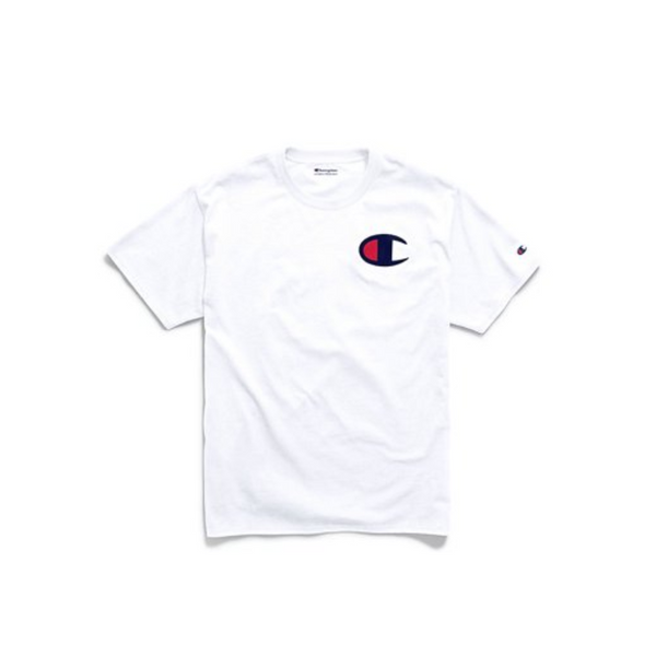 white champion shirt big logo