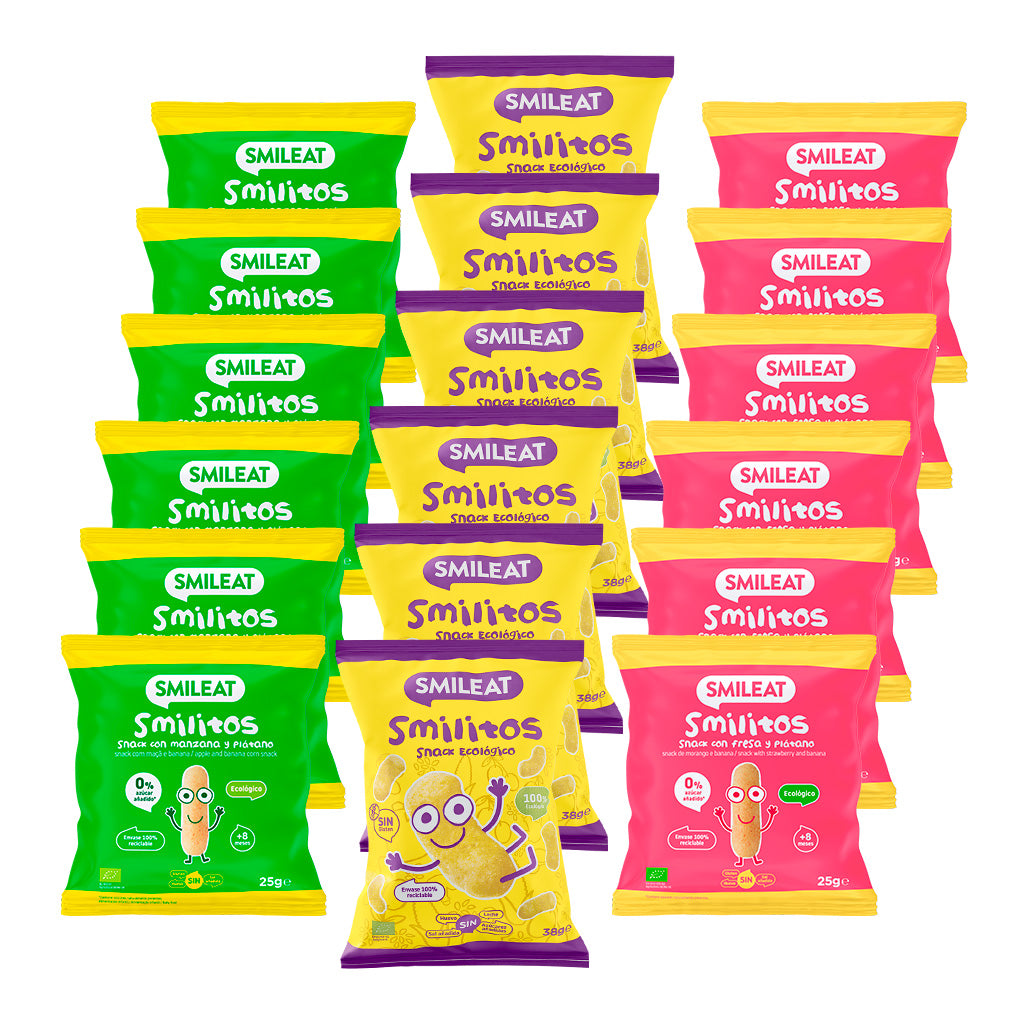 SMILEAT Sminolas Snack de Fresa y Manzana 25 gr saludable【OFERTA】