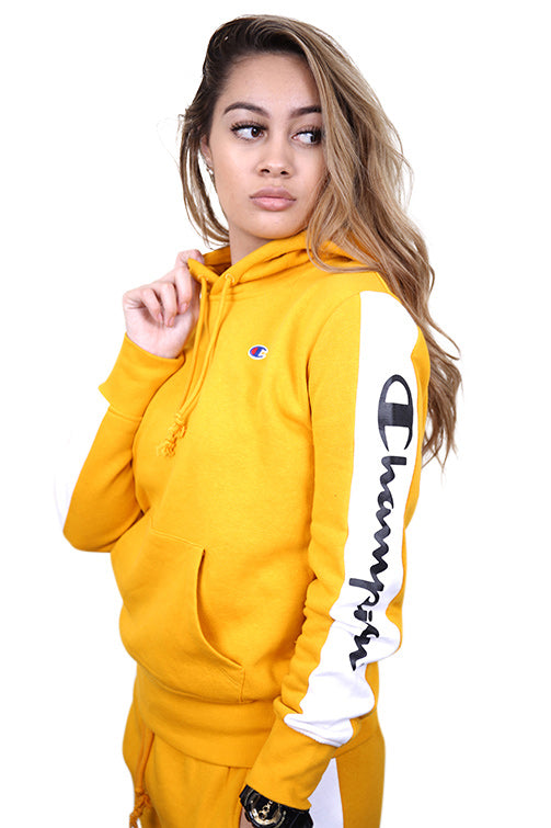 champion hoodie yellow womens