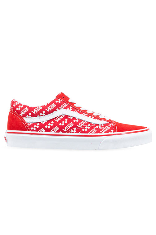 racing red vans old skool