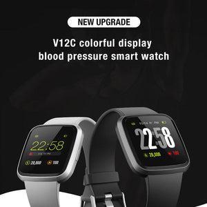 V12C 1.3 HD TFT Full Touch Screen Smart Watch Waterproof Blood Sleep Pressure Health Monitor Fitness Tracker Smart Watch - virtualdronestore.com