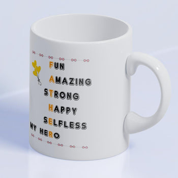 Crossword Acrostic Mug for Father, Father's Day Gift