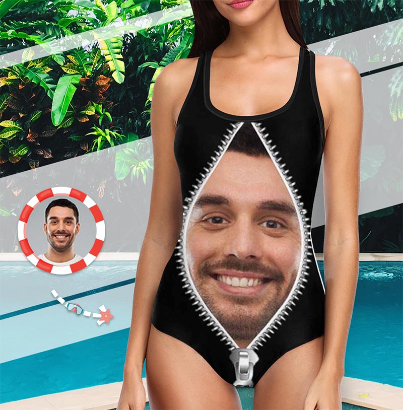 swim suit with husbands face