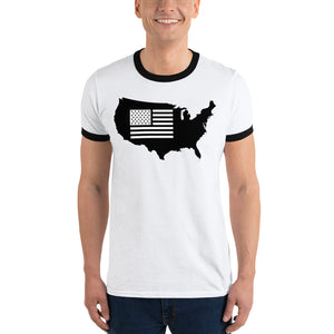 USA map and flag t-shirt