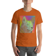 Load image into Gallery viewer, Golden Doge Shiba Inu Rainbow, Short-Sleeve Unisex T-Shirt