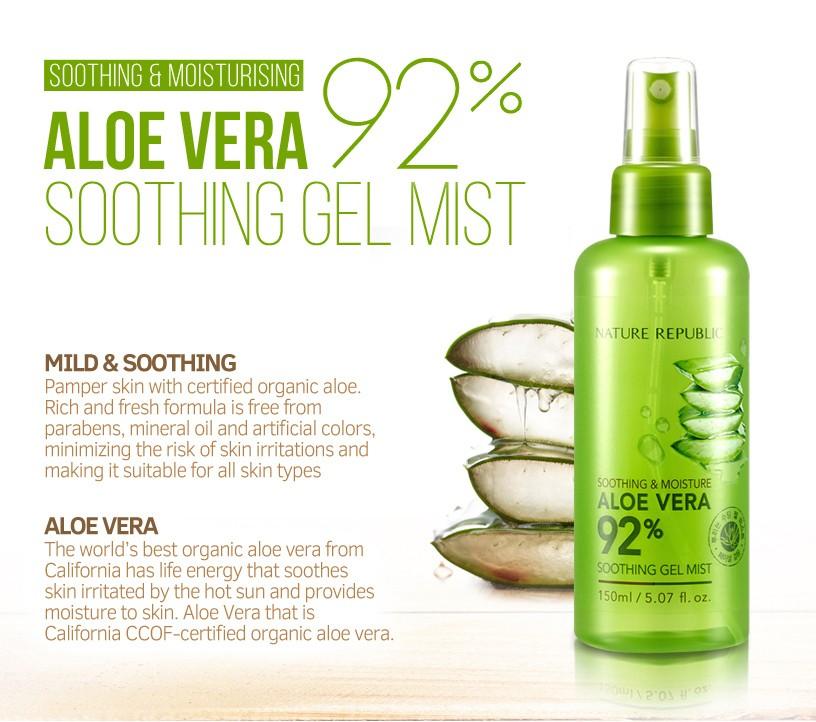 Nature Republic Soothing And Moisture Aloe Vera 92 Soothing Gel Mist 0991