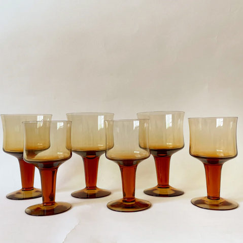 Highbrow Hippie Amber Wine Glass Set