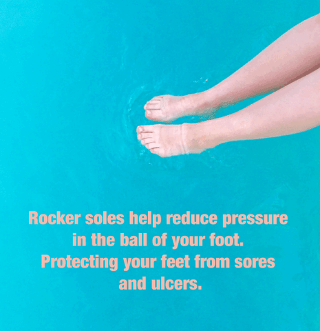 Rocker soles protect feet