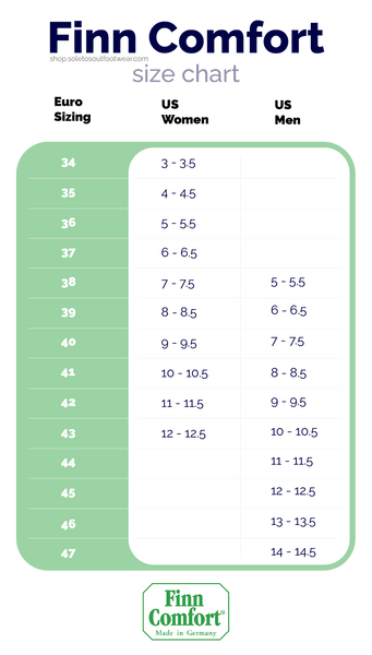 Finn Comfort Size Chart