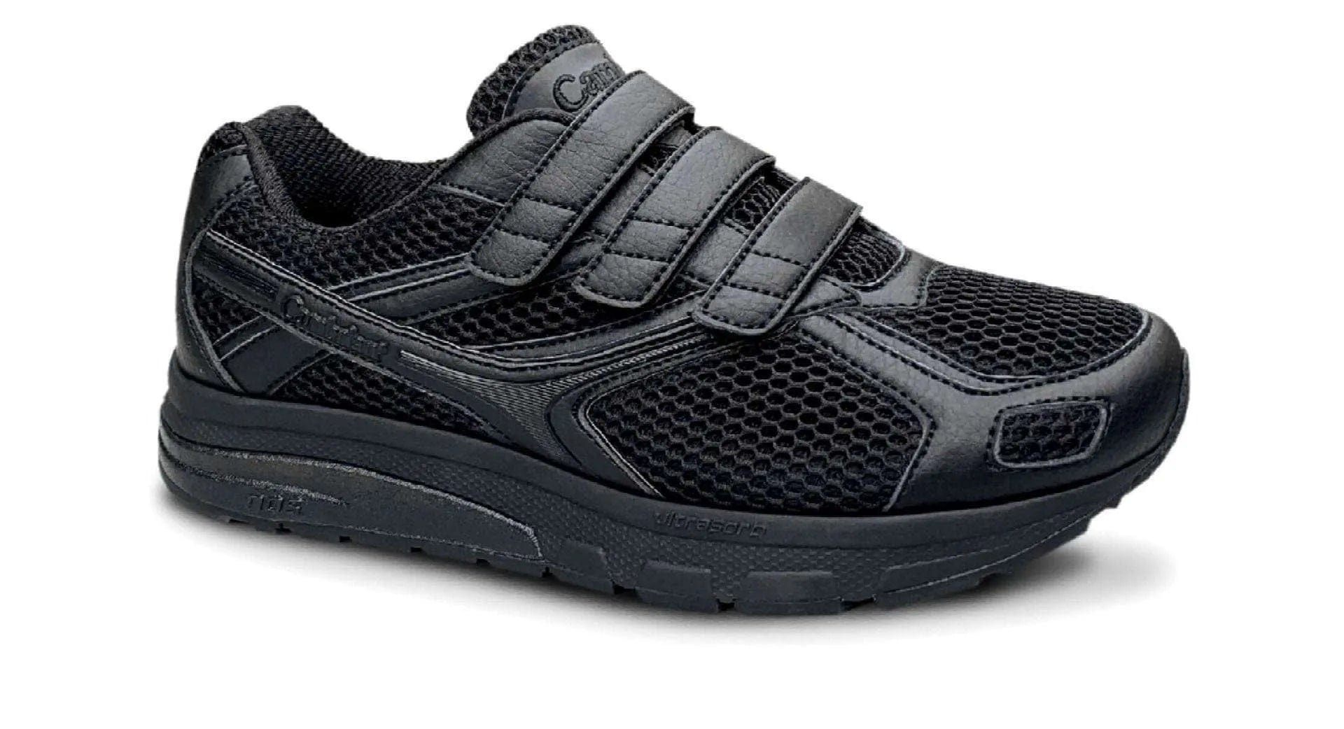 Cambrian Womens Orthopedic Ultra Mesh Velcro Walking Shoe - Black ...