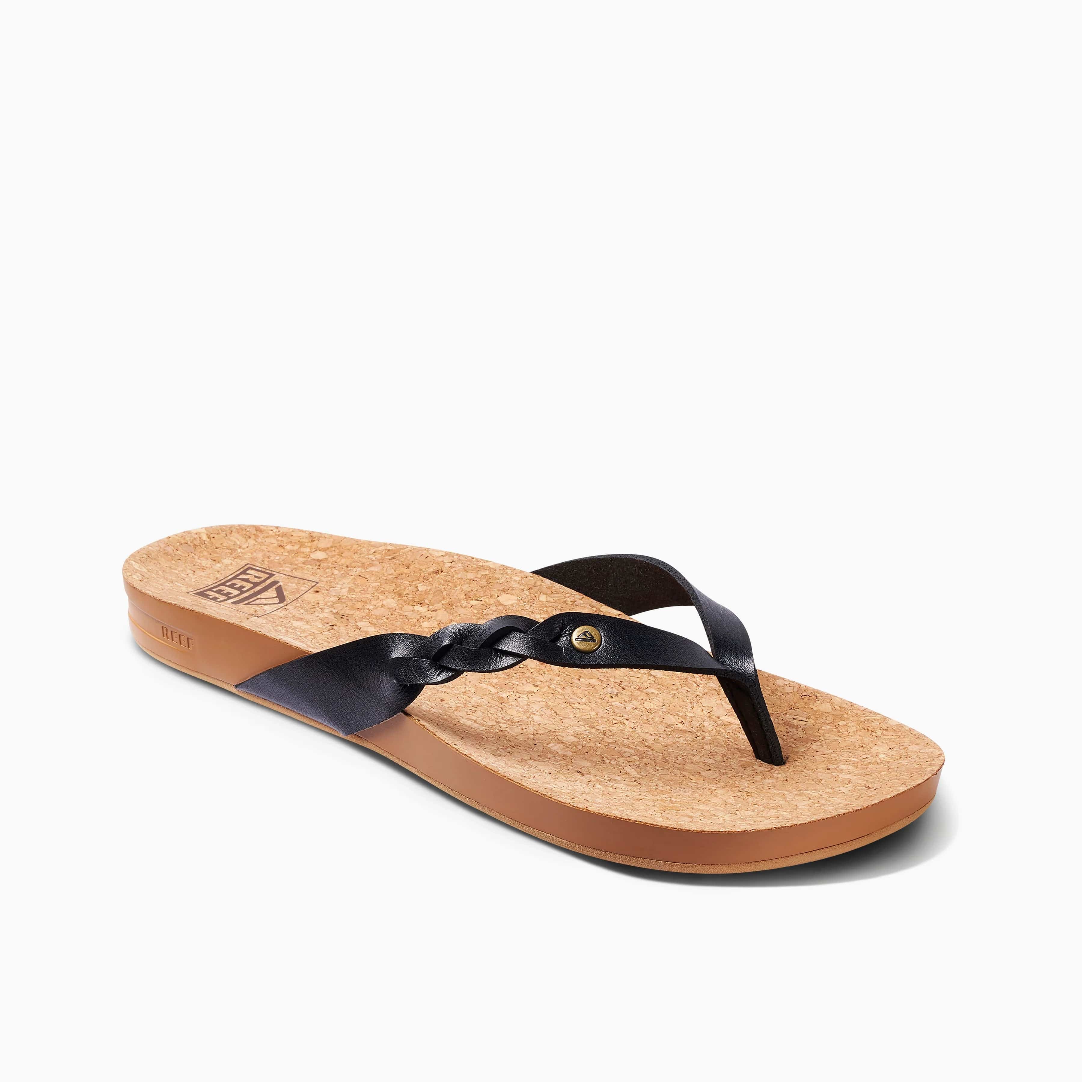 Parallel Black Cork Sandals (Women)