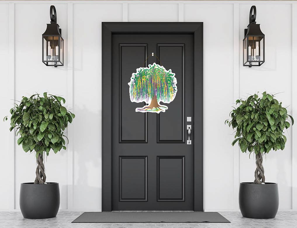 Mardi Gras Bead Tree Door Hanger