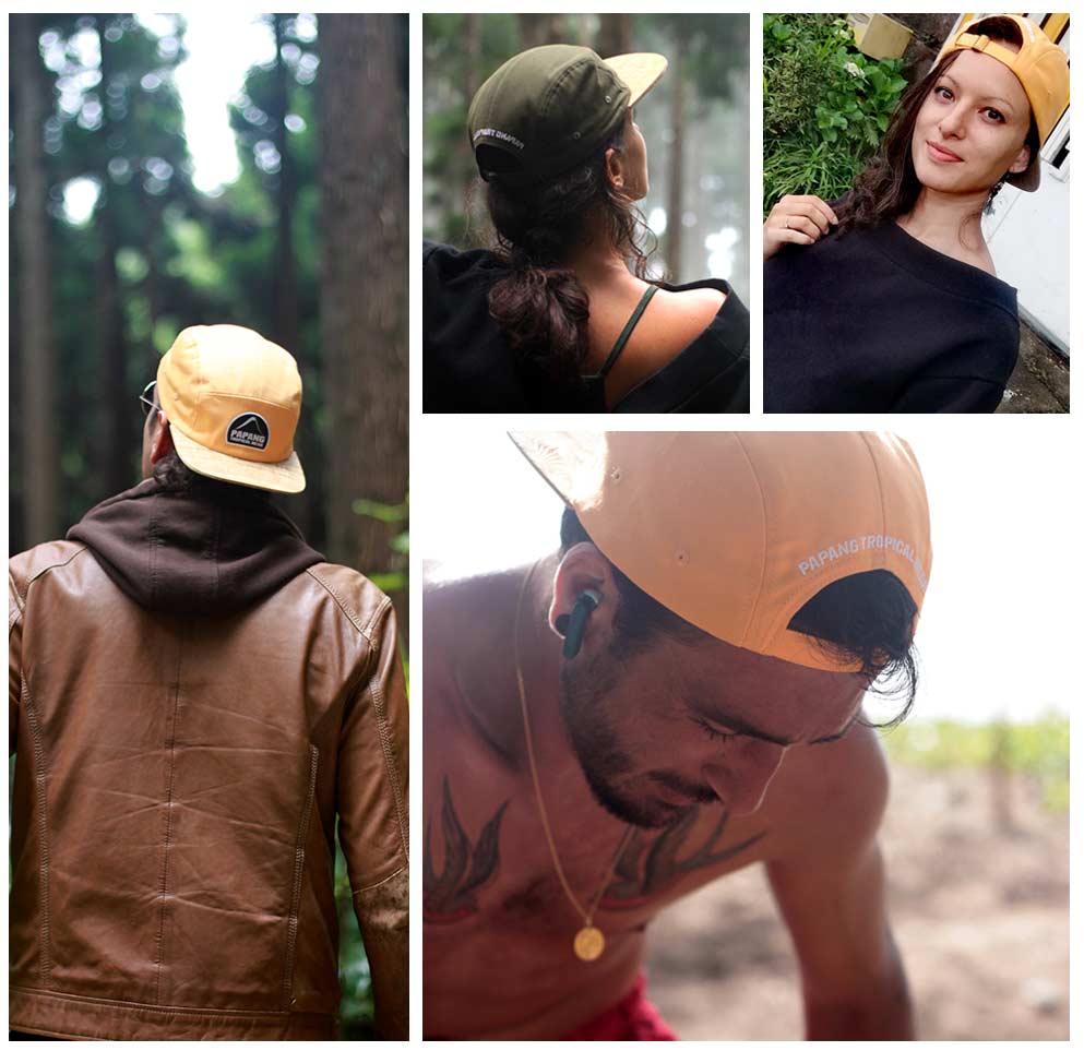 photos look book 2 papang tropial wear casquettes en bois