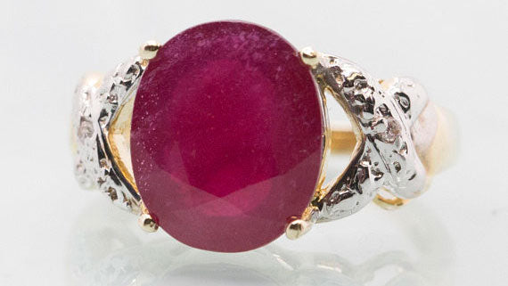 Large 6.00ctw Ruby Cocktail Ring With Diamond Accents