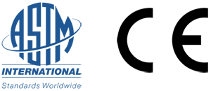 ASTM ja CE sertifikaatti logot