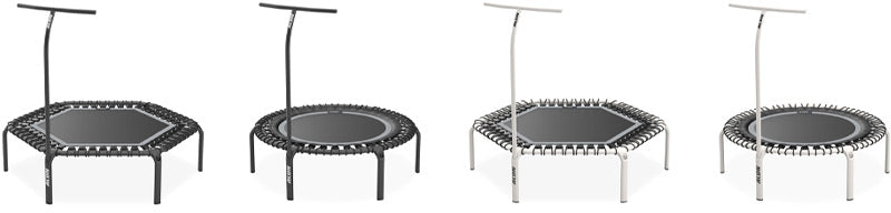 ACON FIT Trampolines with Handlebar, hexagon and round, black and white