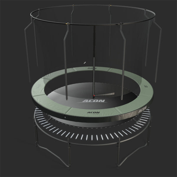 Acon pyöreä trampoliini ja sen osat