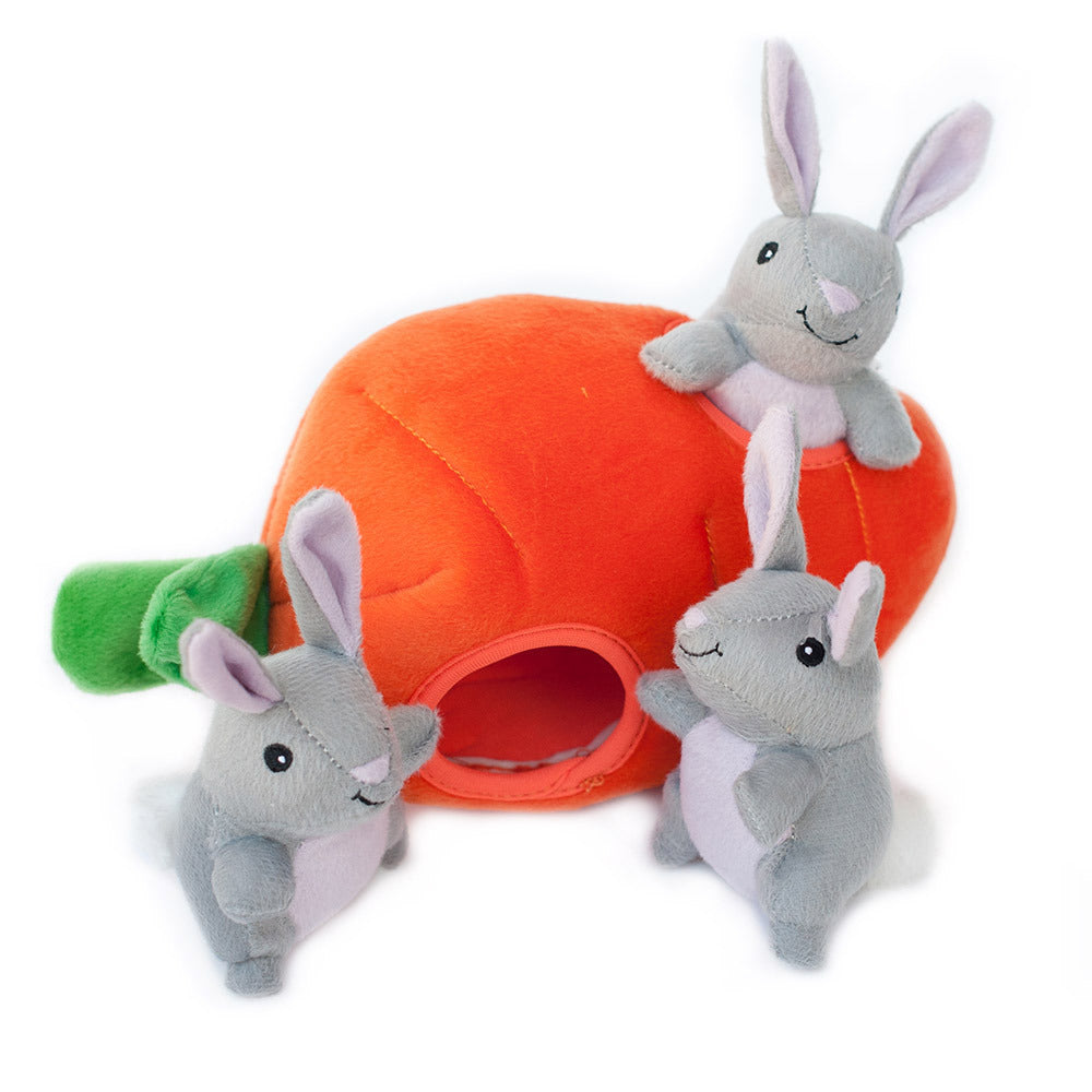 Zippy Paws Interactive Burrow Dog Toy - Bunny 'n Carrot - Positive Dog  Products