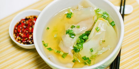 prawn dumpling soup with mct oil 