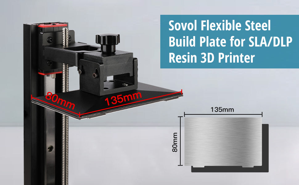 Sovol 3D Upgraded Platform 2 Pack, Resin Magnetic Flexible Steel Plate Flex Bed for ANYCUBIC Photon/Photon S/Photon Mono/Photon Mono SE/Qidi Shadow 5.5S SLA 3D Printer 135x80mm