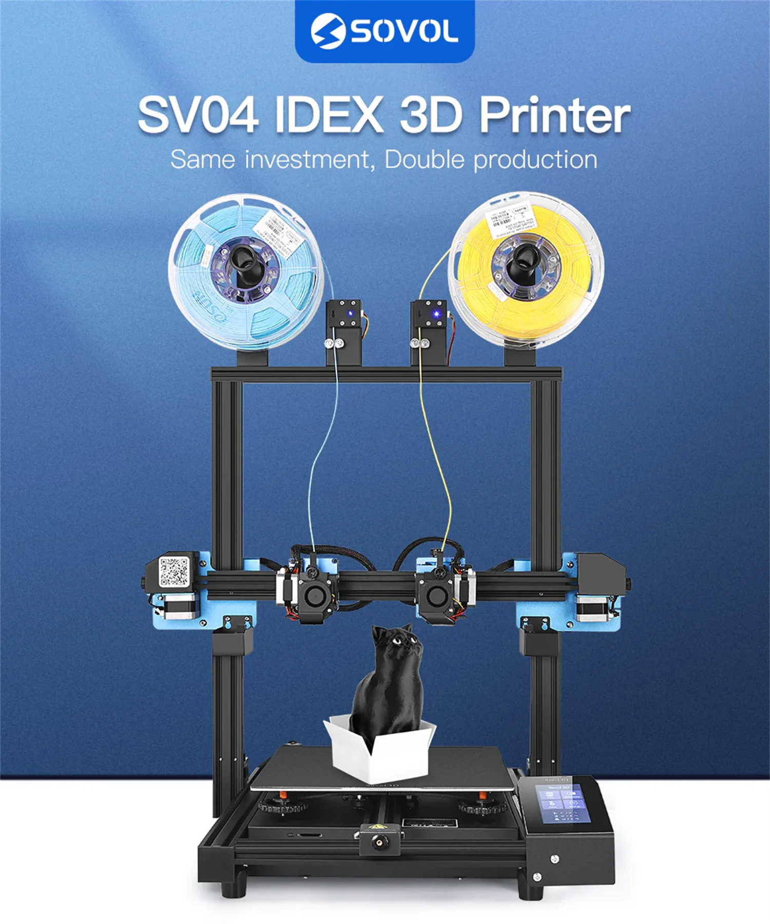 Sovol SV04, IDEX 3D Printer, FDM 3D Printer, Sovol 3D Printer