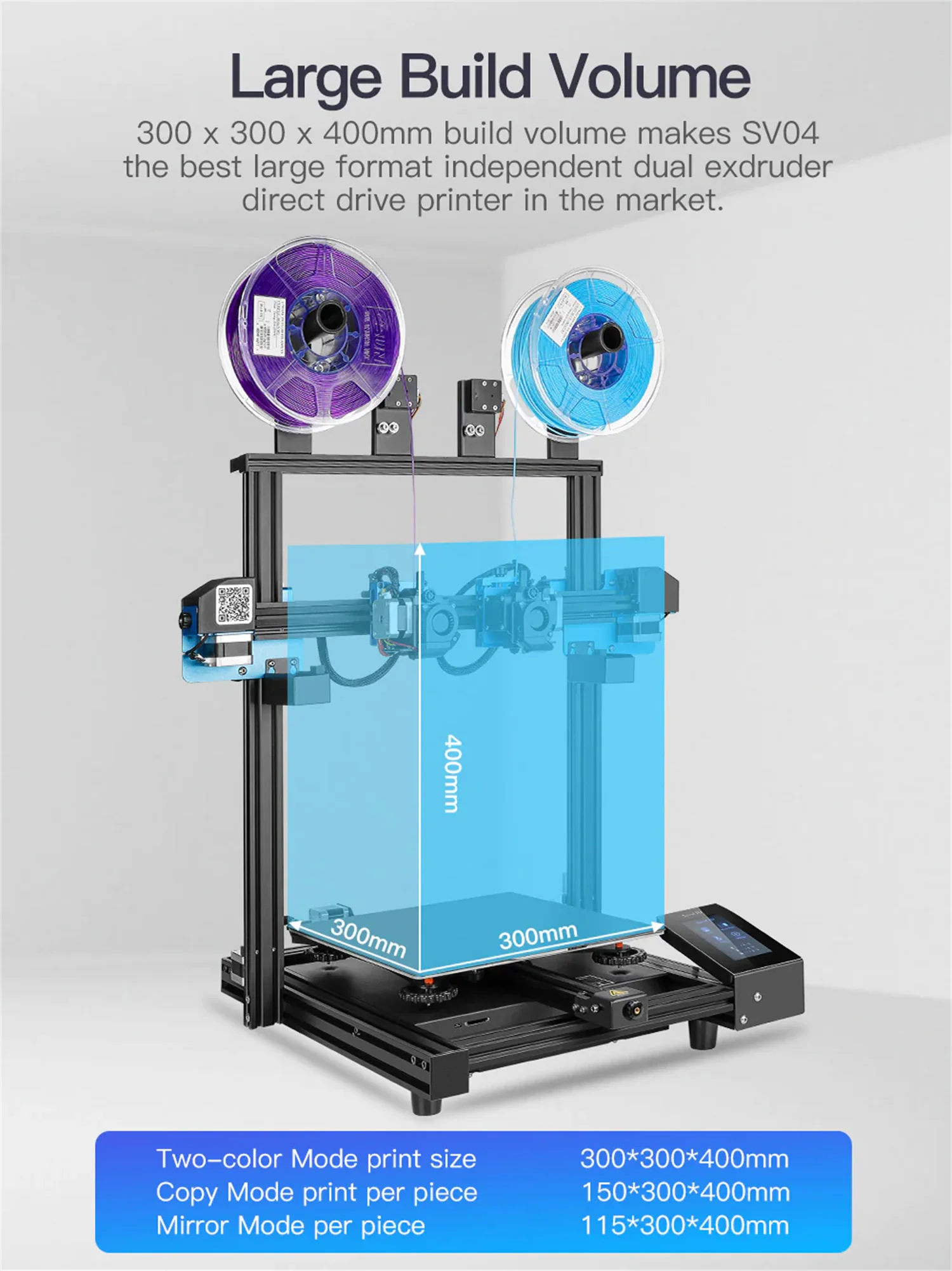 Sovol SV04, IDEX 3D Printer, FDM 3D Printer, Sovol 3D Printer