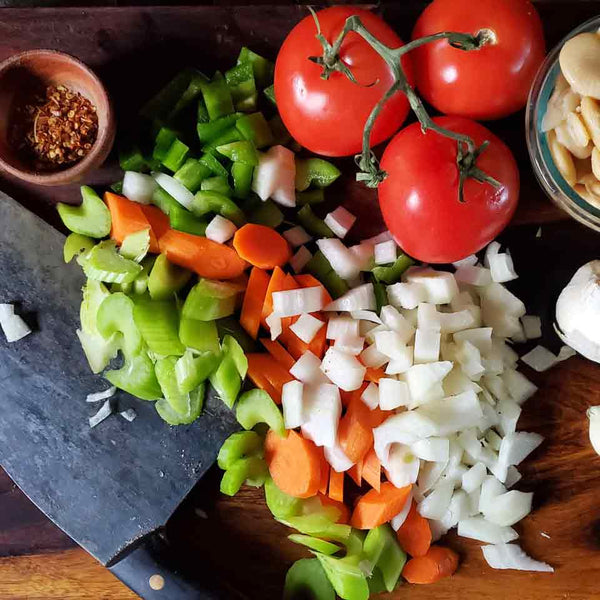 Vegetables used to make oxtail caribbean stew