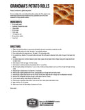 Recipe download card for homemade potato rolls