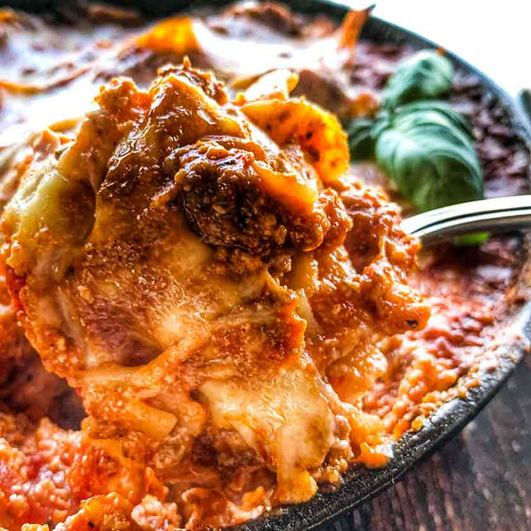 easy one skillet lasagna made with ground beef