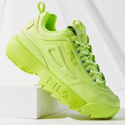 lime green fila sneakers