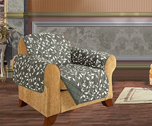 Celine Linen Quilted Furniture Protector For Pet Dog Children Kids 2 Ties To Stop Slipping Off Treatment Microfiber As Soft As Egyptian Cotton Green